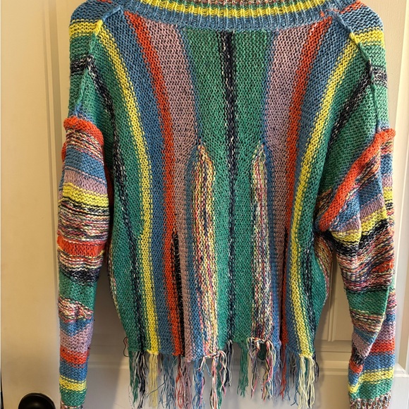Anthropologie Pilcro Fringed Cropped Cardigan Sweater multicolor - Picture 12 of 15